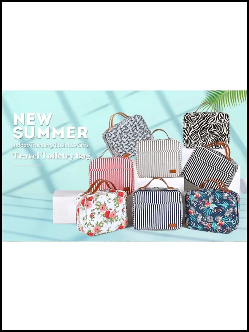 Large Capacity Hanging Travel Toiletry Bag with 4 Compartments & Hook